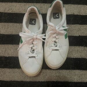 Veja White and Green Sneakers